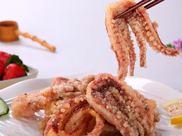 Breaded squid tentacles